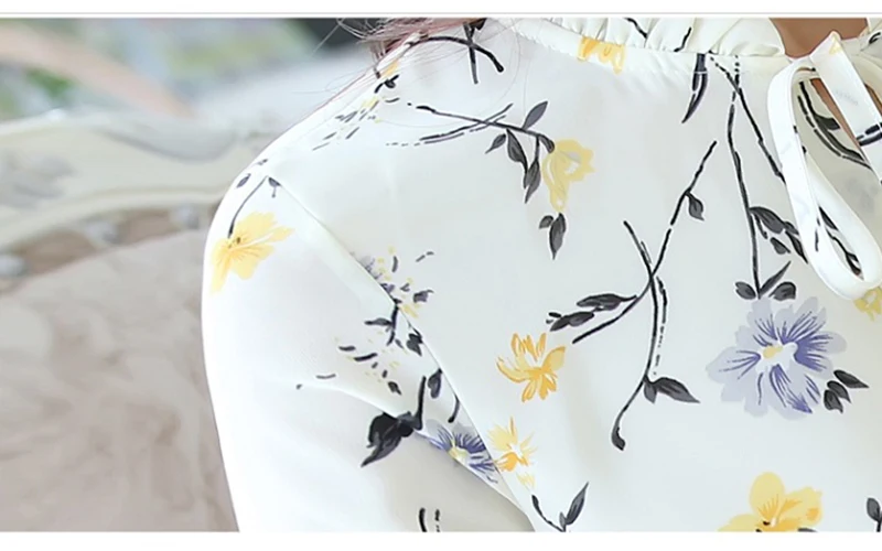Fanco Blusas Femininas, модные цветочные топы и блузки, осенние женские рубашки с длинным рукавом, шифоновые женские блузки с принтом