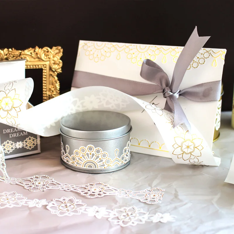 Винтажная клейкая лента в стиле ретро из золотой фольги декоративная крафт