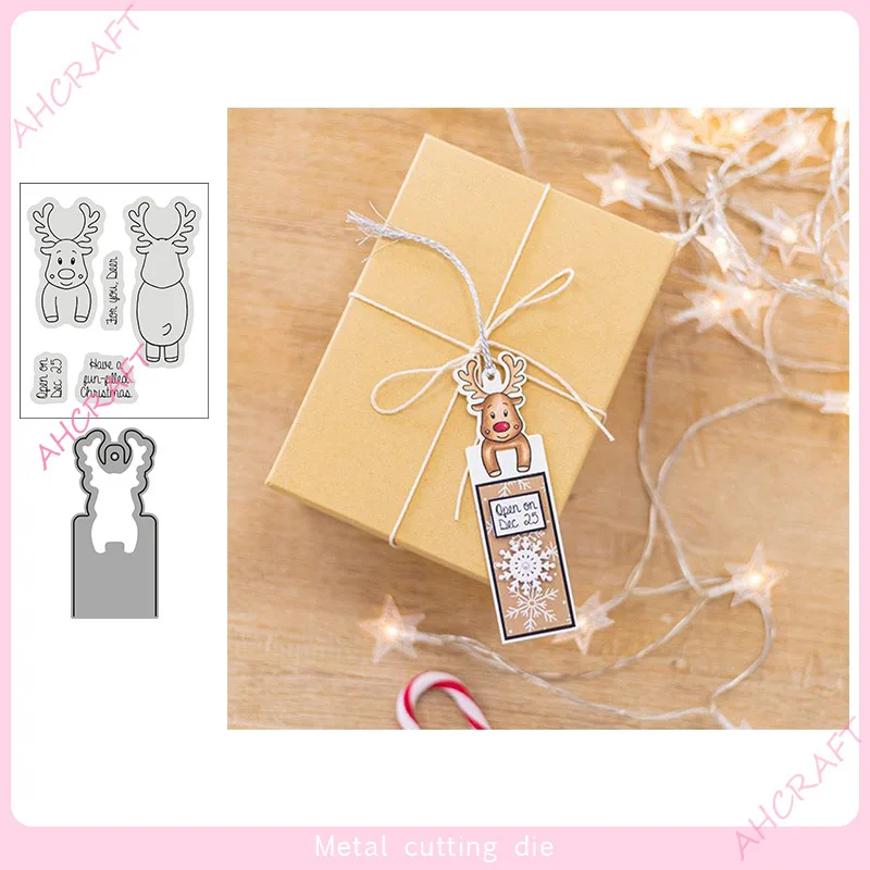 

Cutting dies Christmas deer silicone seal and metal carbon steel cutting tool mold DIY handmade crafts daomu