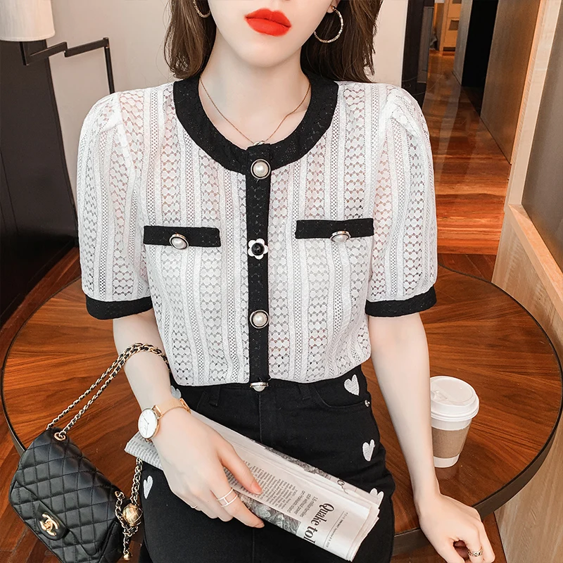 

20474 (4) in room 3 row 5 not make web celebrity figure round collar fake pocket short-sleeved sweater [2000] 35