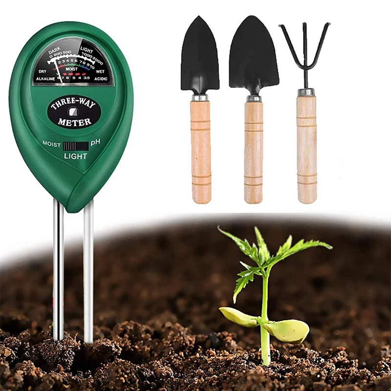

Soils Test Kit, 3-In-1 Soils Tester with Moisture, Soils PH Meter for Plant, Home with Garden Hand Tools