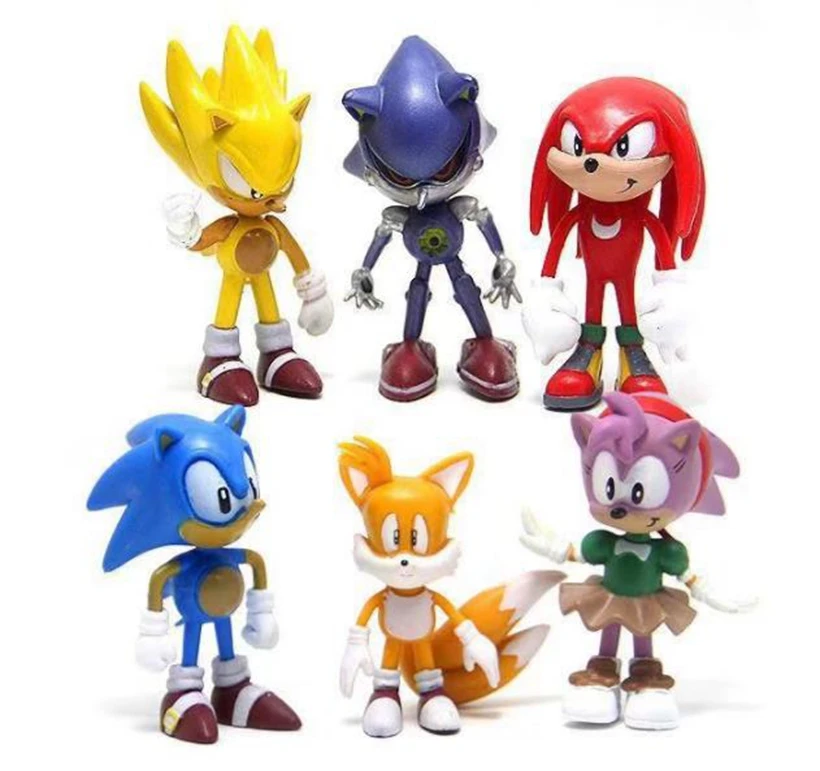 1 шт. мультяшная супер звуковая модель Miles Prower Amy Rose Knuckles The Echidna Dr Eggman Фигурки ПВХ Модель Детская Подарочная игрушка