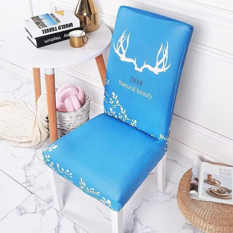 Спандекс покрывало для стула с принтом Обеденная рождественские покрытия дома