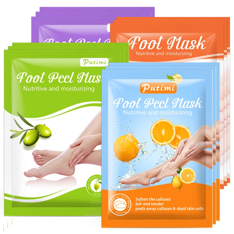 

PUTIMI 9Pakcs Foot Peeling Mask Pedicure Socks for Heels Anti Crack Moisture Exfoliating Foot Mask Remove Dead Skin Foot Care