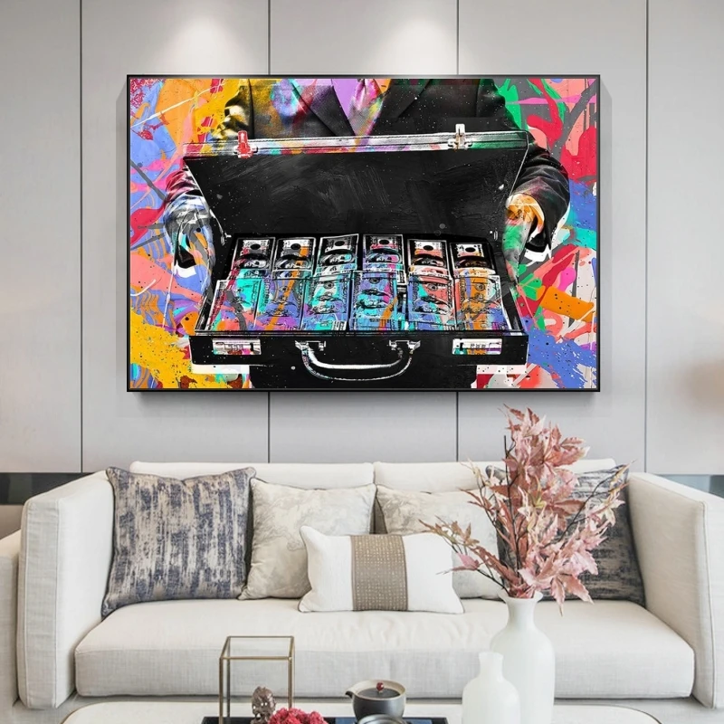 

Abstract Money Graffiti Art Posters And Prints Street Art Canvas Paintings On the Wall Inspirational Art Pictures Home Decor