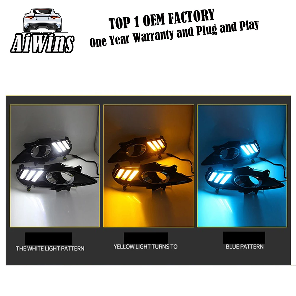 

Car style For Ford Mondeo 15-17 Mustang 3-color streamer lamp three color daytime light