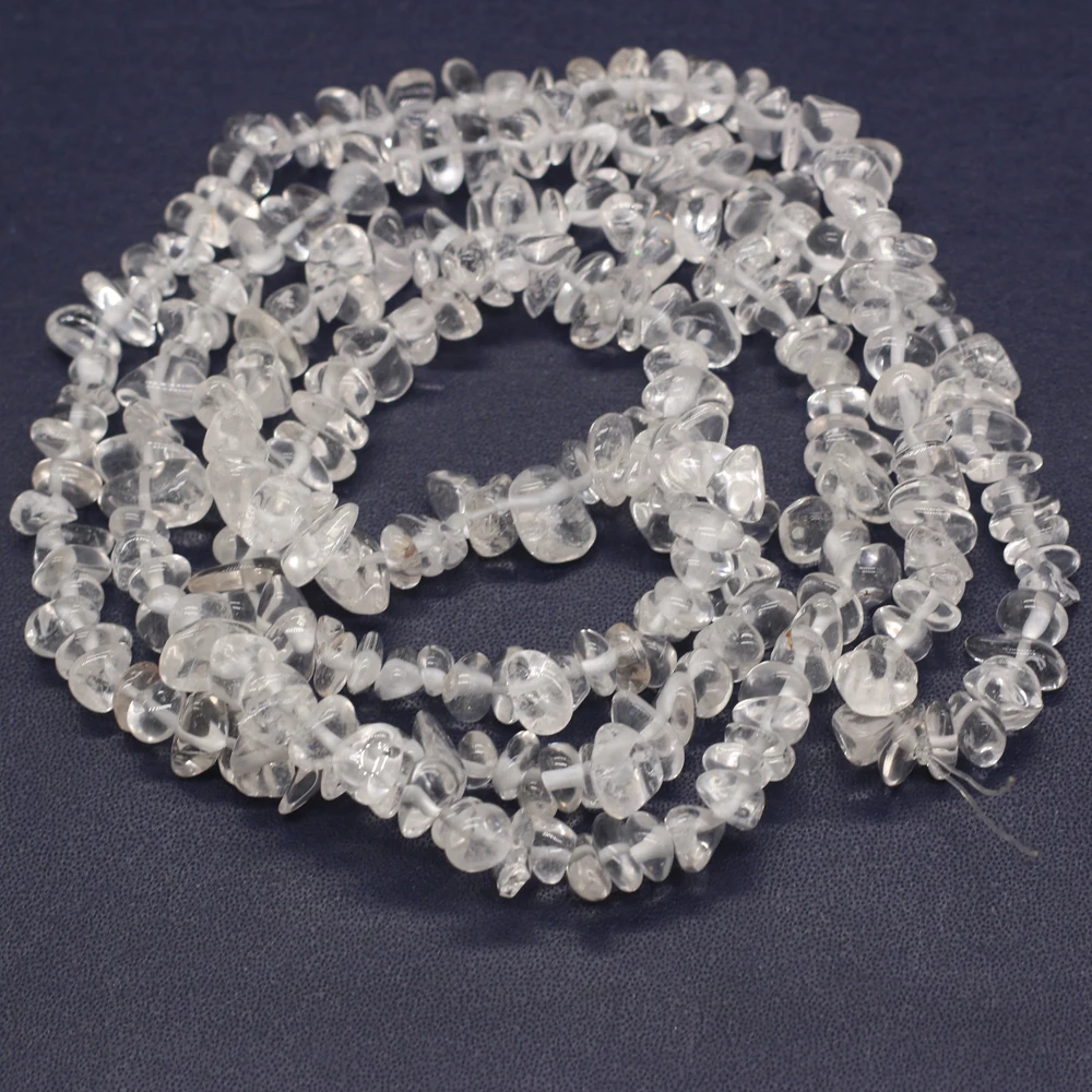 

Natural Semi-precious Good Quality Chip Beads Clear Quartz 5-8mm For DIY Necklace Earrings Accessories Gift Length 40cm