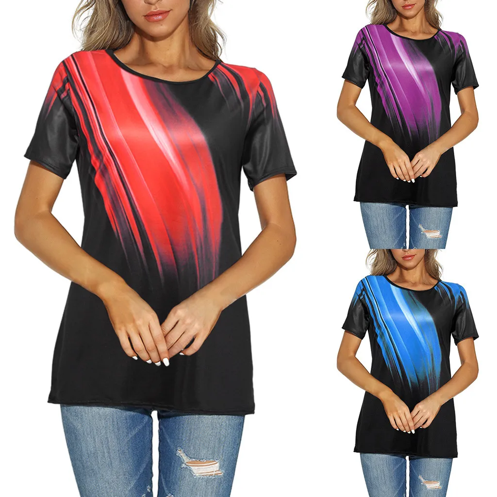 Модная футболка размера плюс с 3D принтом повседневная женская Женская Летняя