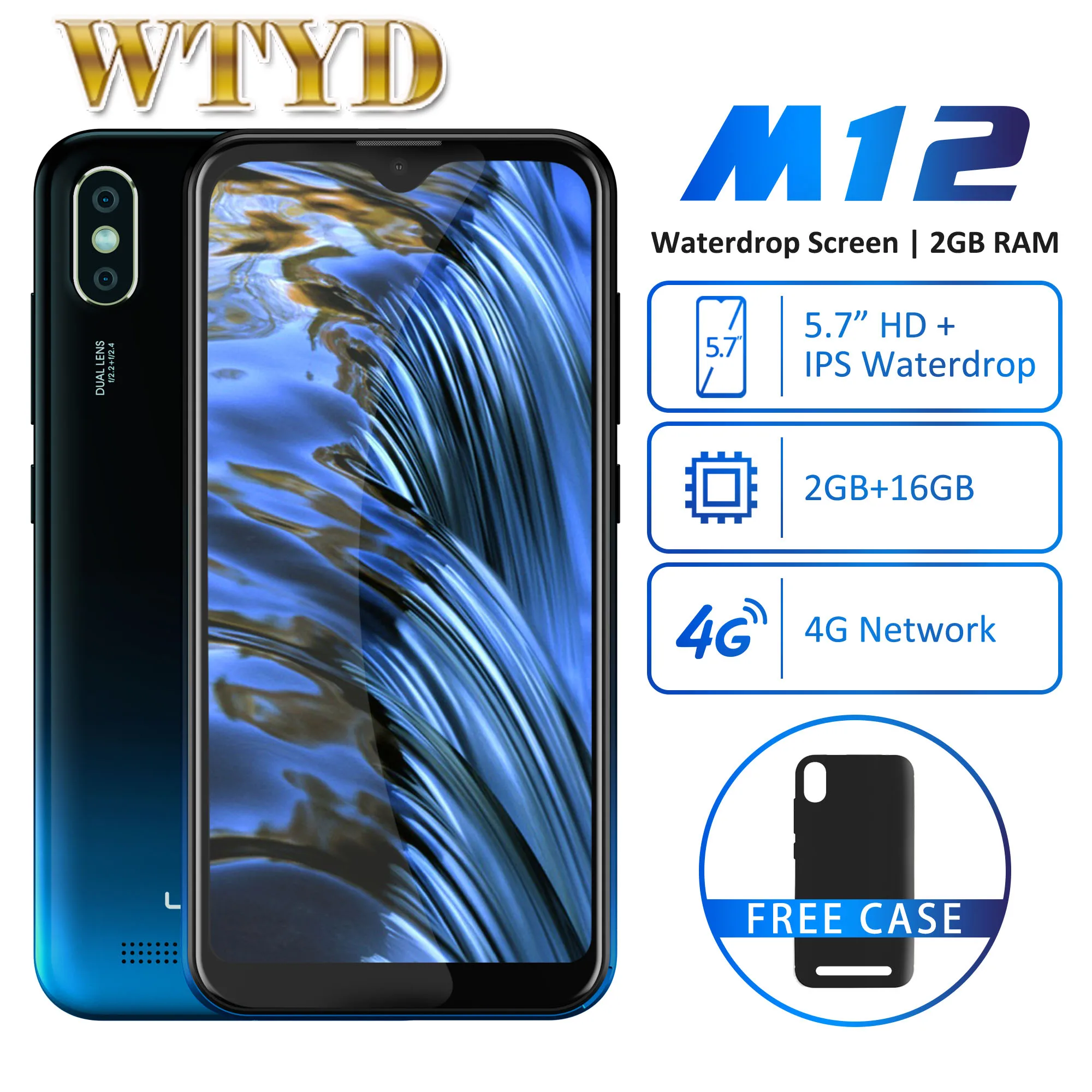LEAGOO M12 смартфон с 5 7 дюймовым дисплеем четырёхъядерным процессором ОЗУ 2 Гб ПЗУ 16