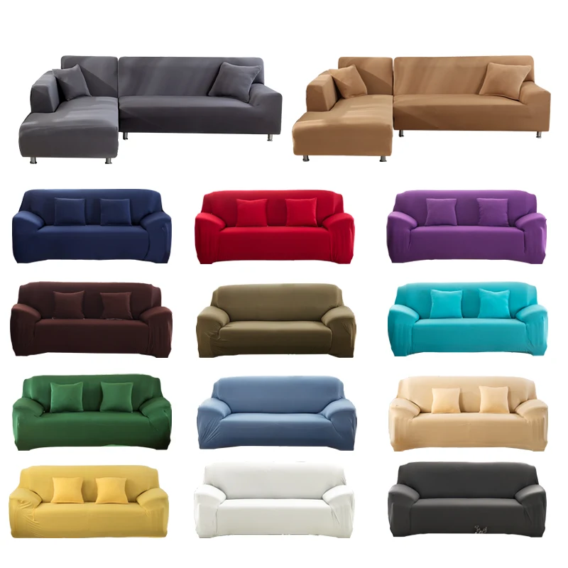 

SOLID SOFA COVER corner sofa L shape elastic material stretch slipcover couch cover sofa skins