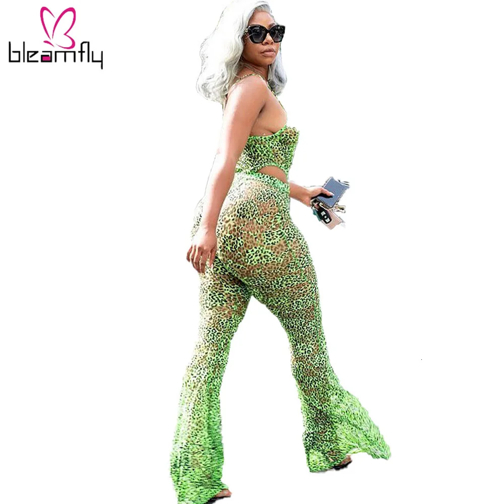 Новинка женский леопардовый костюм на бретельках широкие брюки комплект из двух