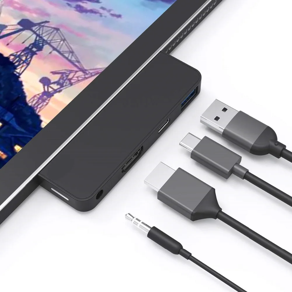 С 4K USB C к HDMI USB 3,0 AUX поверхность Go док-станция USB C HDMI адаптер для поверхности Go USB C концентратор адаптер ключ