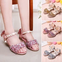 2020summer new kids shoes big girls sandal rhinestone princess shoes kids sandals chaussure fille pink gold silver 4t 5t 6t 14t