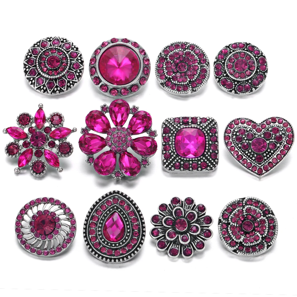 10 шт./лот новинка 2019 ювелирное изделие 18 мм кнопки смешанные цвета: розовый