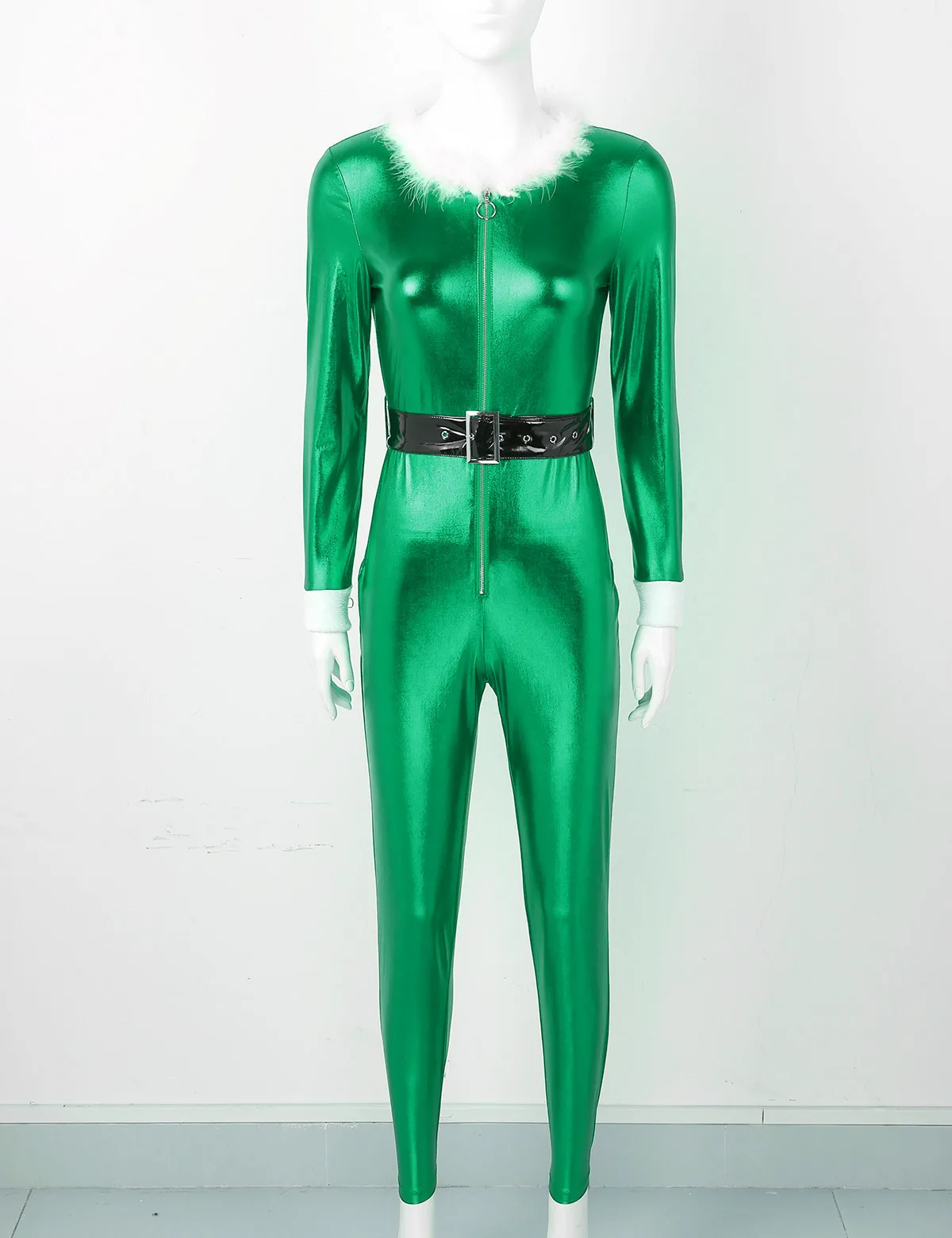 S XXL женский меховой комбинезон с длинным рукавом на молнии Зимний Повседневный