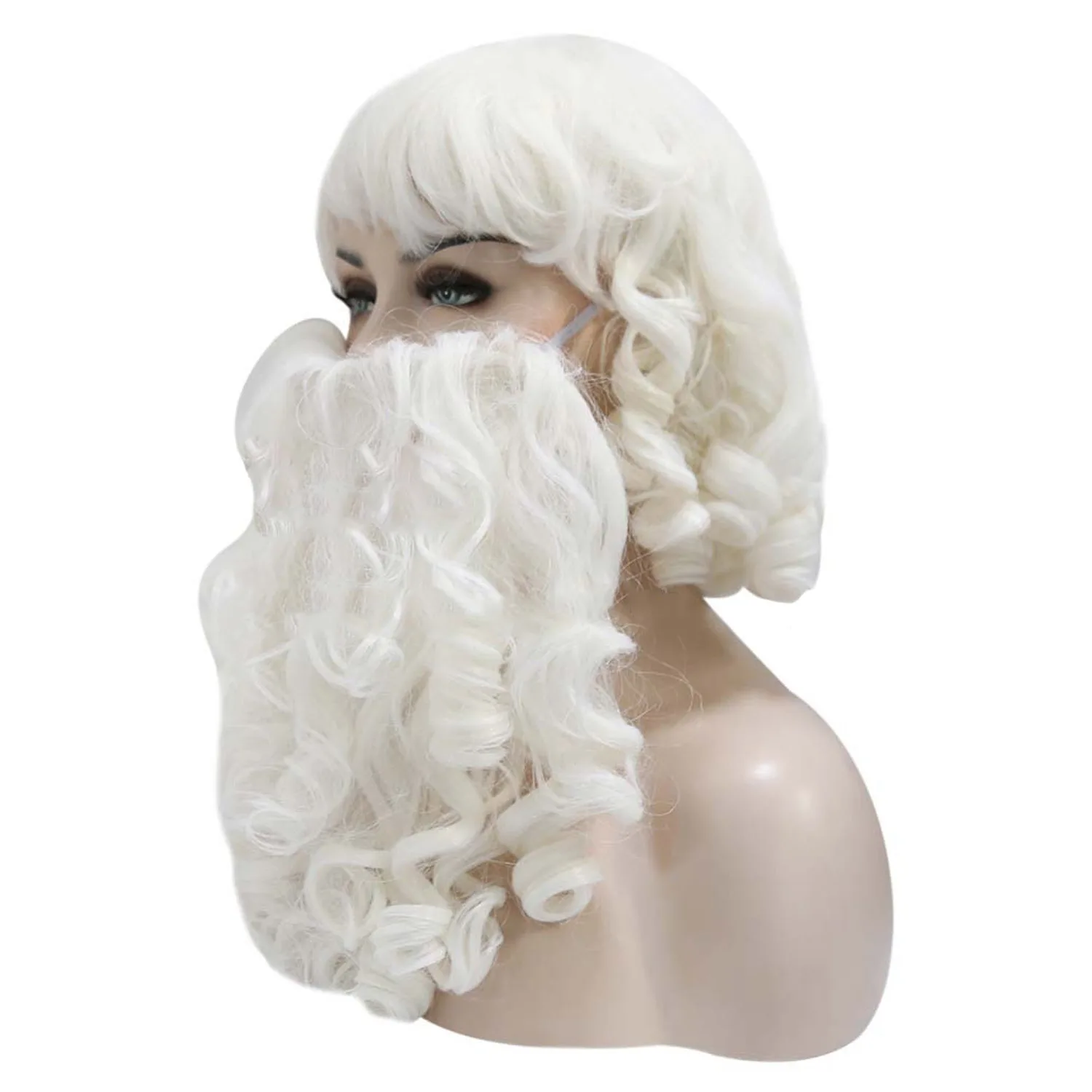 Behogar 3 шт. Рождество Санта Клаус шляпа парик борода набор для женщин Девушка