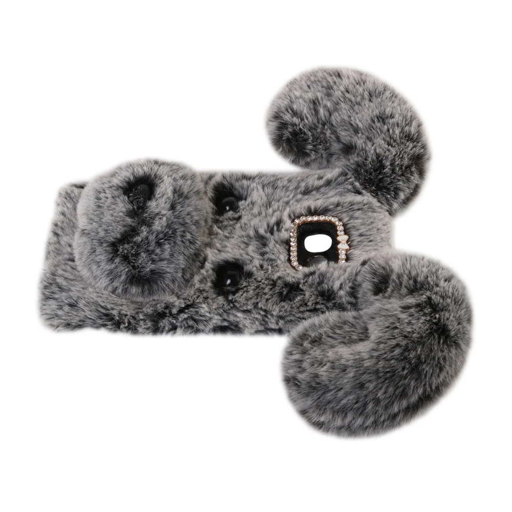 Мягкий плюшевый чехол для телефона с рисунком собаки милый Модный зимний теплый