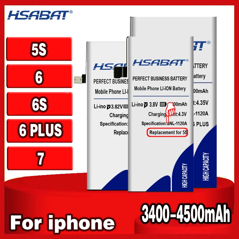 3400mAh 4500mAh HSABAT новейший 0 цикл батареи для iphone 6 6S 5S 7 Plus + Бесплатный gfit|Аккумуляторы