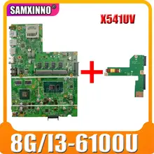 Akemy New For Asus X541UVK X541UJ X541UV X541U F541U R541U motherboard laptop motherboard W/ 8GB RAM/I3-6100U GT940M/GT920M