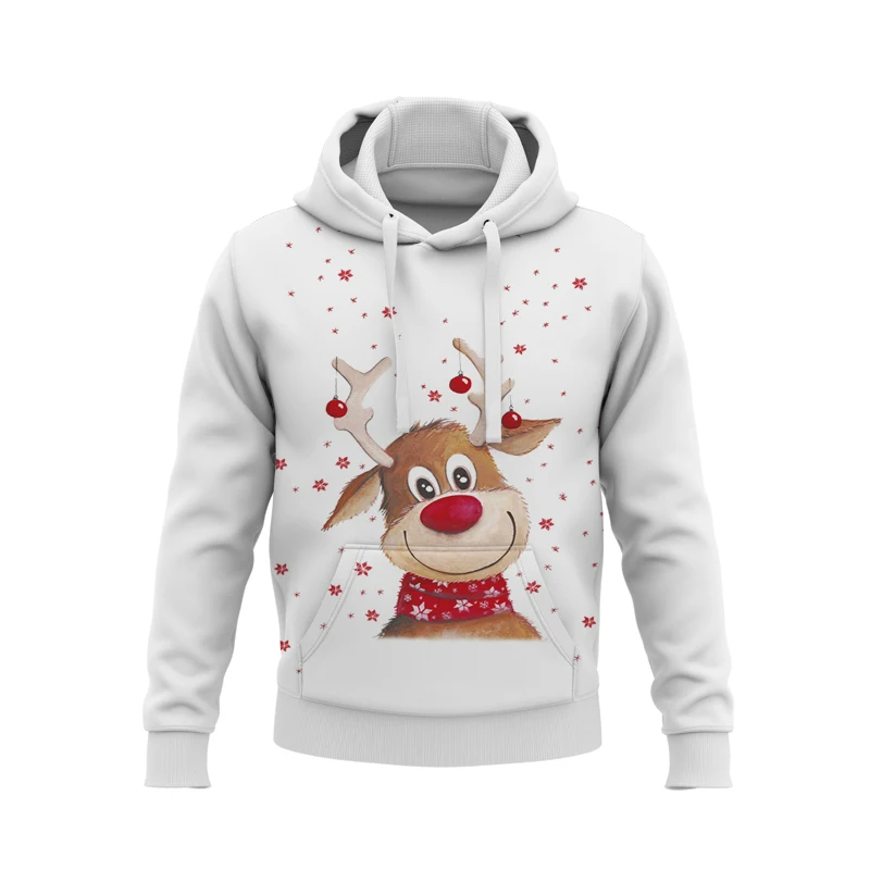 

Men's and women's sweatshirts Fawn Hoodie Fashion Autumn 3D Printing Hoodie Girls Animal Pullover Zipper Shirt