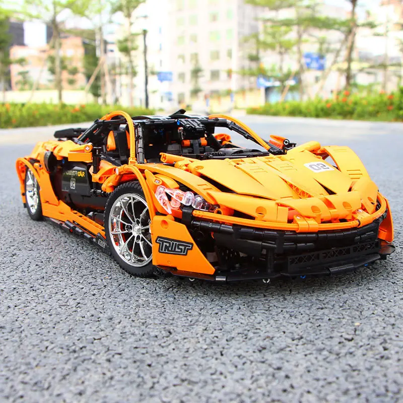 Technic Series MOC-16915 оранжевый гоночный автомобиль RC McLarened P1 модель строительные блоки