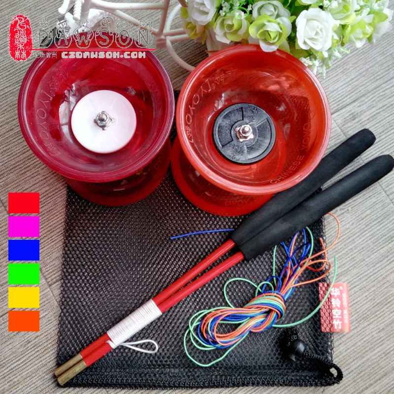 Один новый китайский набор подшипников YOYO 3 Diabolo из стекловолокна прозрачные