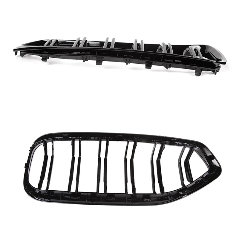 

1 Pairs Car Dual Lines Front Hood Kidney Grille Glossy Black Racing Grills for-BMW Z4 G29 2020 2021