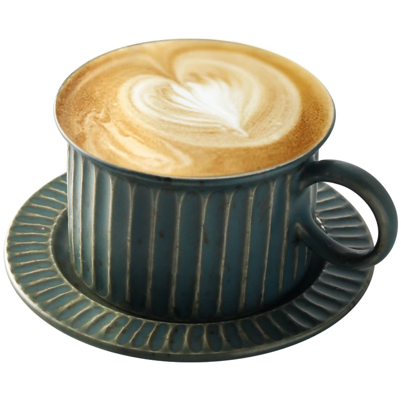 Кофейная чашка и блюдце в стиле ретро керамическая портативная японская