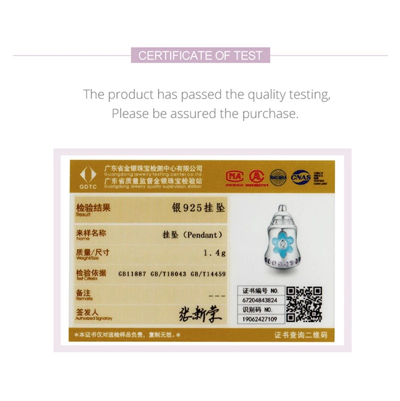 

Cute Baby Milk Bottle Charm Silver 925 Beads with Blue Enamel Flower for DIY Original Bracelet dia de la madre 2021