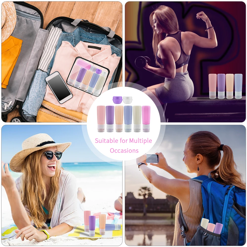 Набор женских косметических бутылок для путешествий Герметичные Пустые