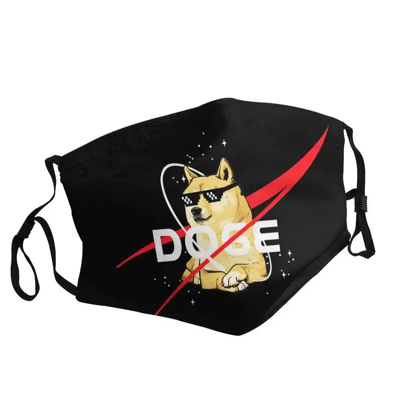 

Дышащая Маска для лица Space Doge, маска для взрослых Cheems Dog Shiba Inu, противотуманная Пылезащитная женская маска
