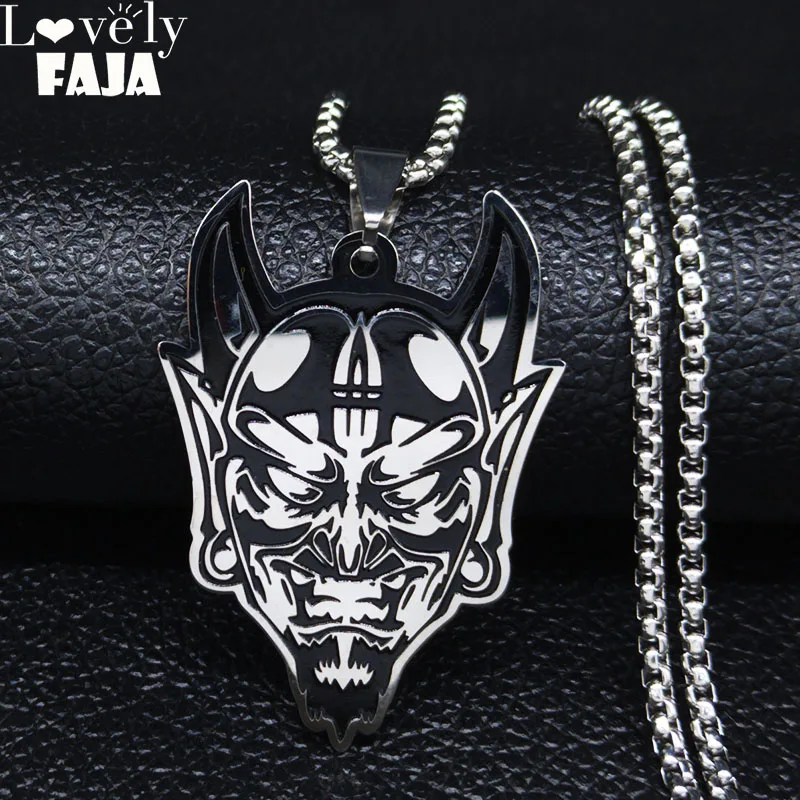 

2022 Fashion Satan Black Enamel Stainless Steel Necklaces Pendants for Men/Women Necklaces Jewelry colar masculino N3209S03