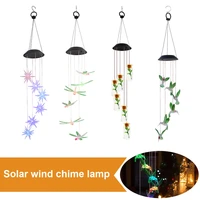 solar charging wind chime string solar gift light color changing led light garden villa hanging light hummingbird shape