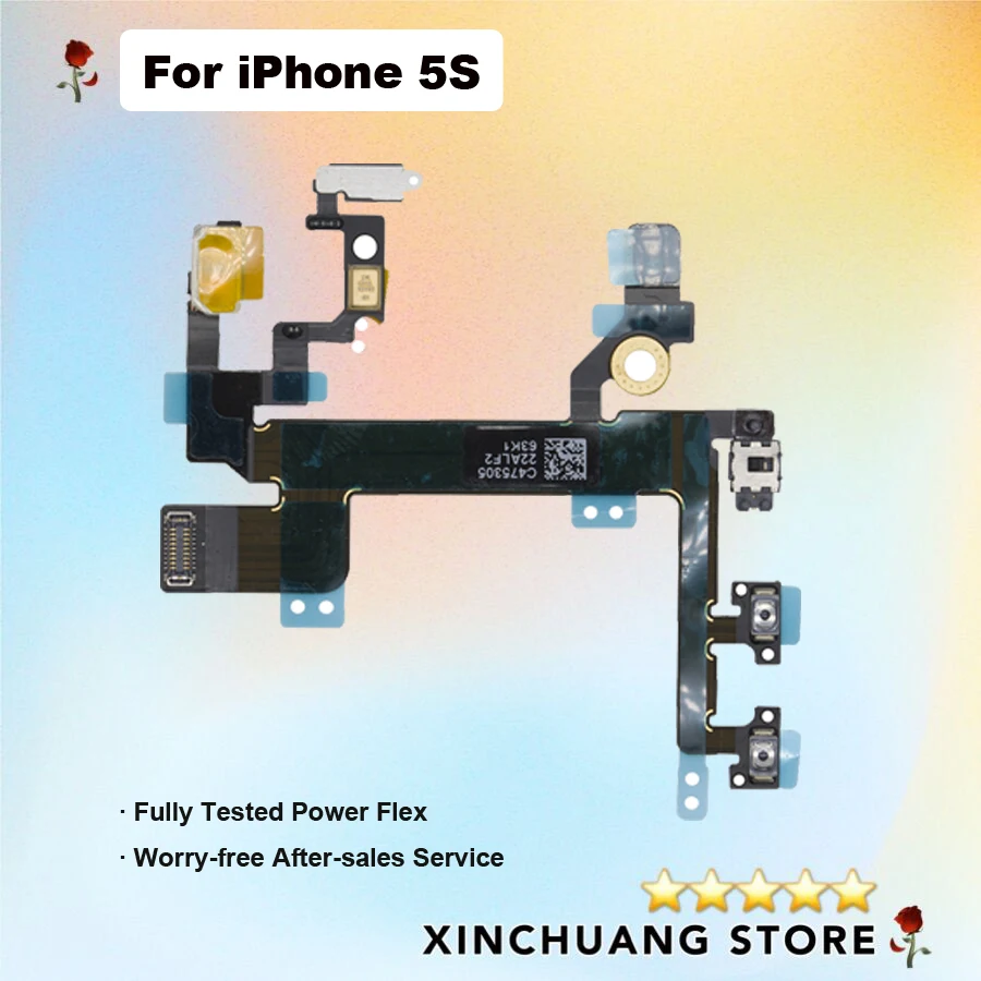 Original Quality Power Button Flex For Apple iPhone 5 - 5C 5S Switch On/Off Control Sensor Camera Flash Mic Cable Repair Part | Мобильные