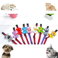 pet supplies teddy french bulldog hanging bell bow tie durable multicolor style bowknot bell collar jewelry cat collar cute