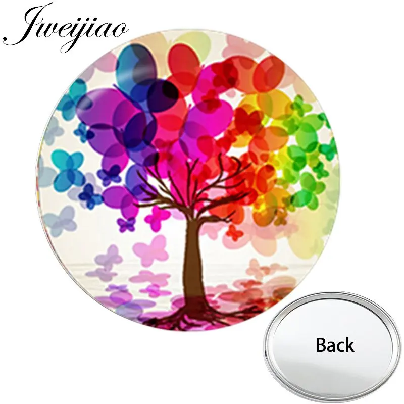 

Youhaken Colourful Trees Art Photo One Side Printed Mini Pocket Mirror For Beauty Tool Makeup Vanity Hand Travel Purse Mirror