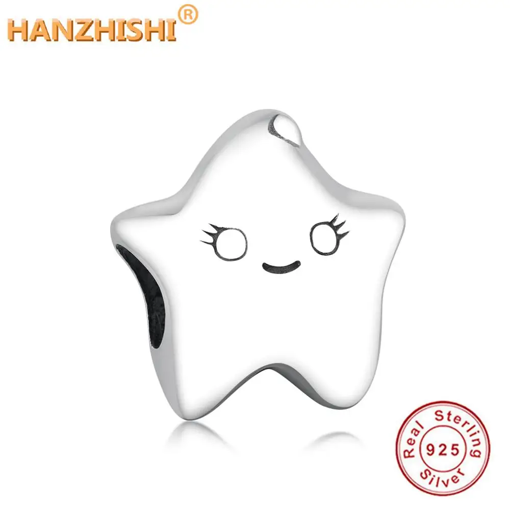 

2021 подарок на день матери 925 пробы серебро пухлые улыбающаяся Звезда бусины, брелоки, подходят к оригинальным ювелирные изделия с бриллиант...