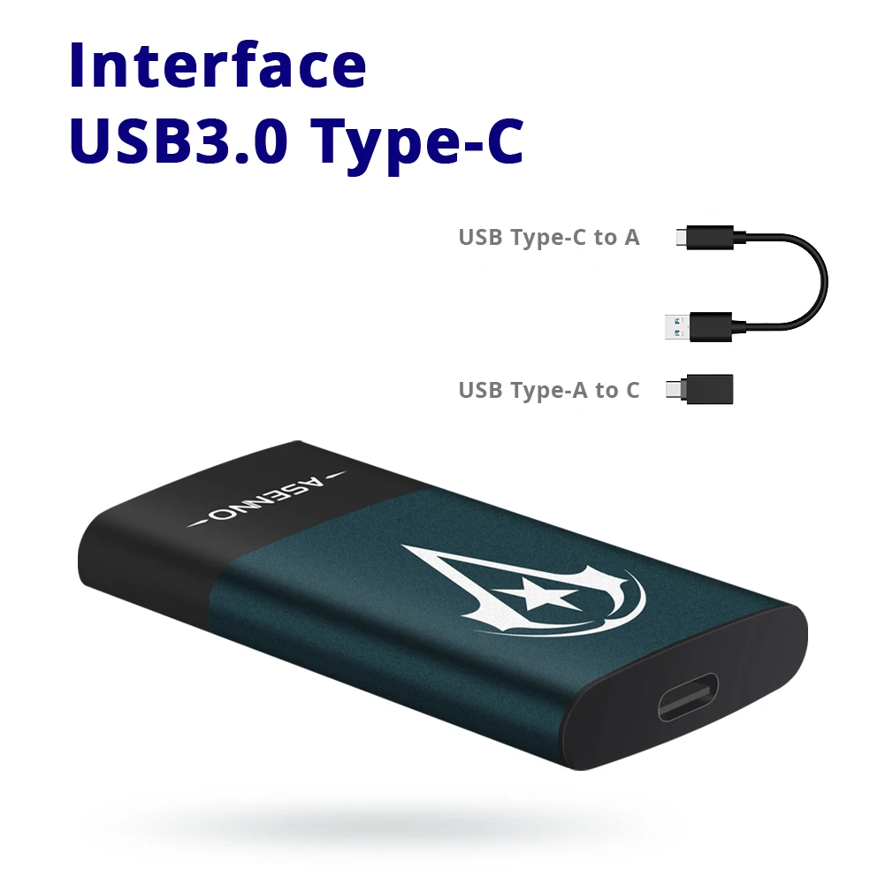 Asenno внешний SSD 1 ТБ жесткий диск SSD 120GB 250GB 500GB Портативный SSD внешние твердотельные диски жесткий диск для ноутбука USB 3,0