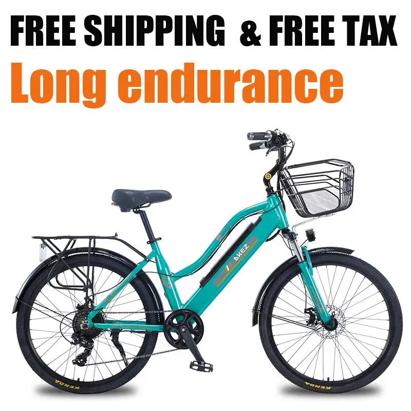 New Electric Bicycle Women Electric Bicycles 36V 350W 35Km/h 26 inch Mountain Electric City Bike With Removable Battery/Basket