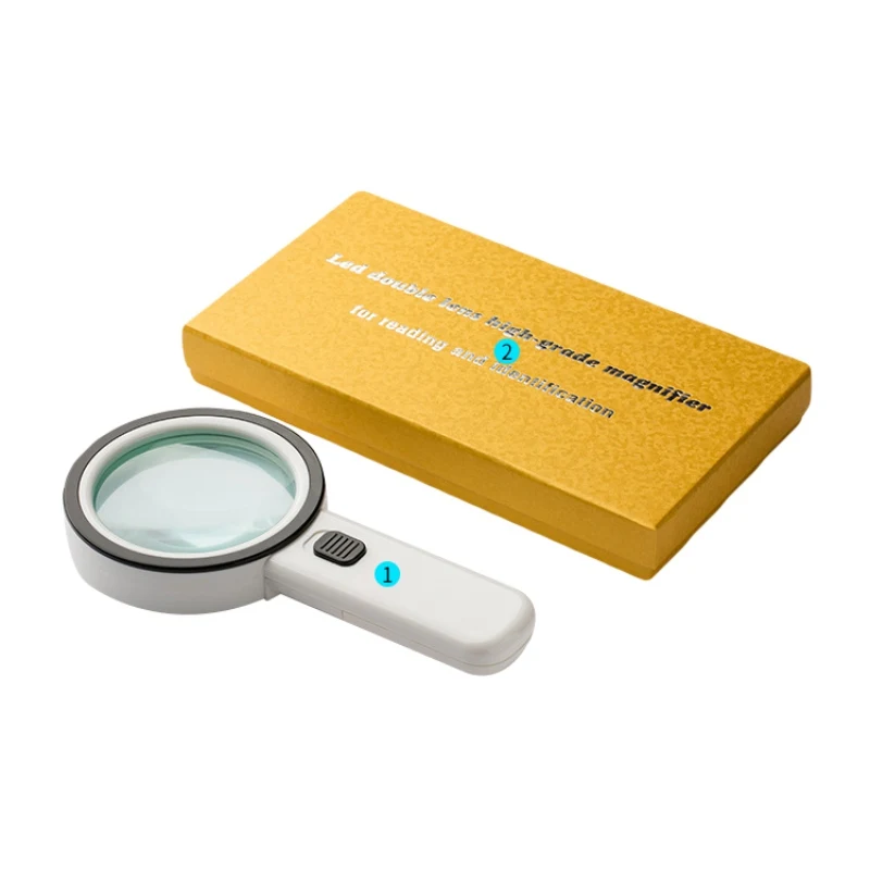 

Handheld 30X 12 LED Light Illuminated Magnifier Microscope Magnifying Glass Aid Reading For Seniors Loupe Outdoor Tools