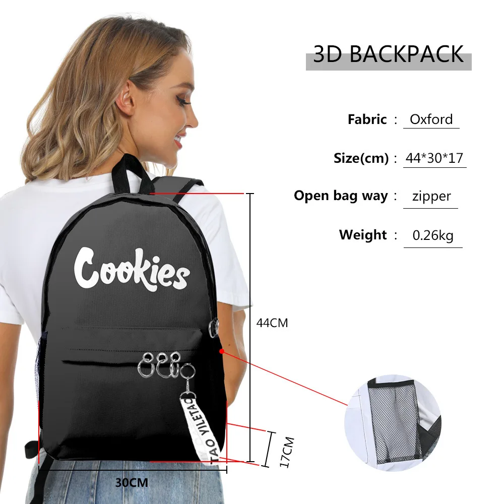 

Cookies Cute 3D Print Backpacks Unisex Women Men Backpacks Bags Laptop Travel Bags Students Teenage Boys Girls School Bags Trip