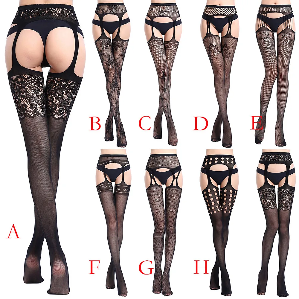 

Sexy Meia Lao Macio Superior Coxa Meias Altas + Suspender Liga Cinto Lingerie Meias Femininas Calas Calcinha Floral Ajusteft