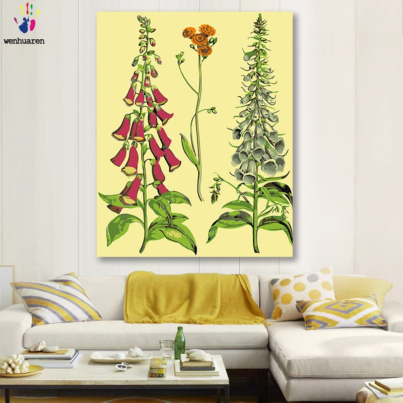 DIY картинки для раскраски по номерам с цветами колокольчик ботанический цветок