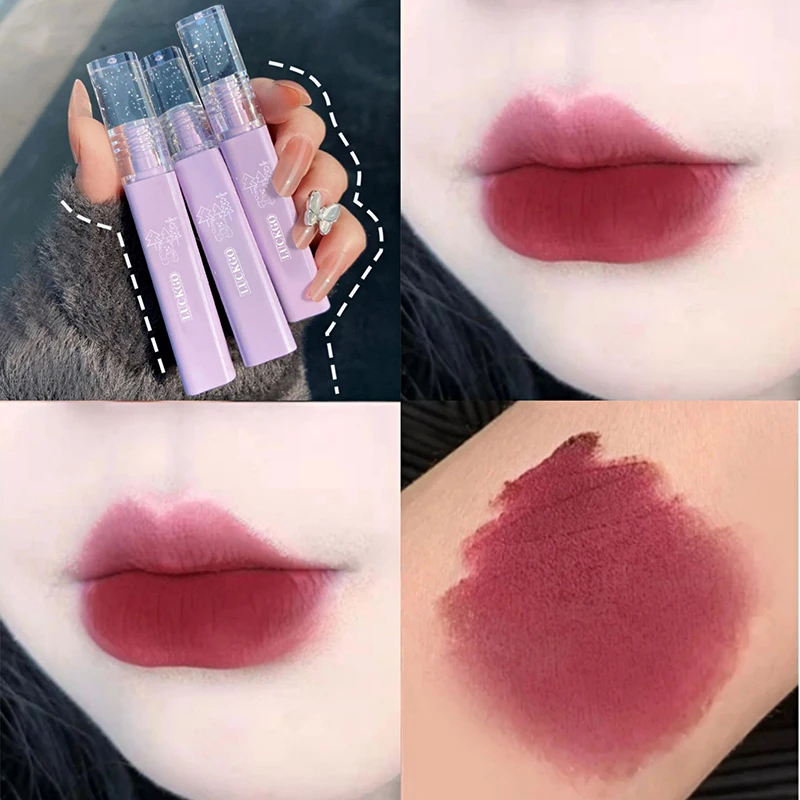 

6Colors New Matte Nude Makeup Lip Glaze Multiple Simple Appearance Long Lasting Waterproof Portable Charm Velvet Lip Gloss