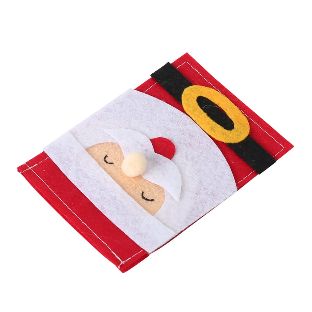 Рождественский Органайзер Санта Сумка для посуды украшения ресторана