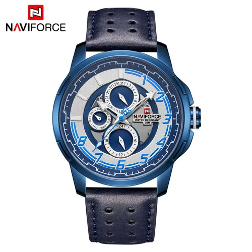 NAVIFORCE Мужские кварцевые часы модные роскошные мужские водонепроницаемые
