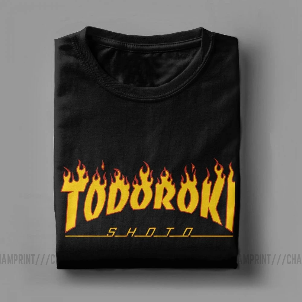 Todoroki Shoto, Винтажные Футболки с героями мультфильма «Мой герой», футболки для мужчин, аниме, манга, одежда с короткими рукавами, обычные футболки, очищенные хлопковые футболки