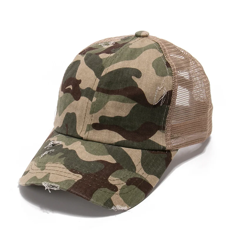 

Tye Die Mesh Womens Baseball Cap Ponytail Hat For Women Washed Distressed Criss-Cross Ponytail Cap Bundle Hair Tie