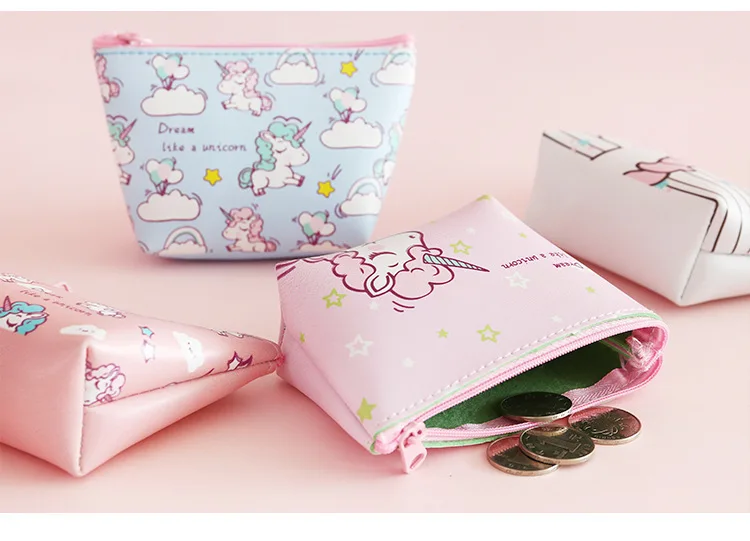 Сумки для женщин монета кошелек держатель Kawaii животное Единорог мини Изменить Кошельки для денег сумка милые дети молнии мешок подарок