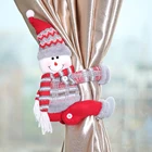 2021 застежка для штор, Рождественское украшение, клетчатая форма в виде объятий, Санта-Клаус, снеговик, кукла, декоративные аксессуары
